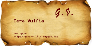 Gere Vulfia névjegykártya